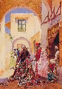 Giulio Rosati Les marchands de tapis oil painting